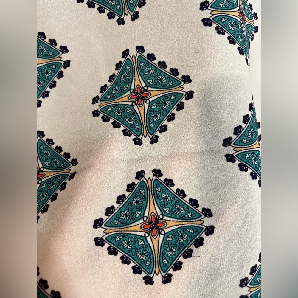 Black Rainn Cold Shoulder Multicolored Bell Sleeve Tunic with Tassels Size Med - Picture 14 of 16